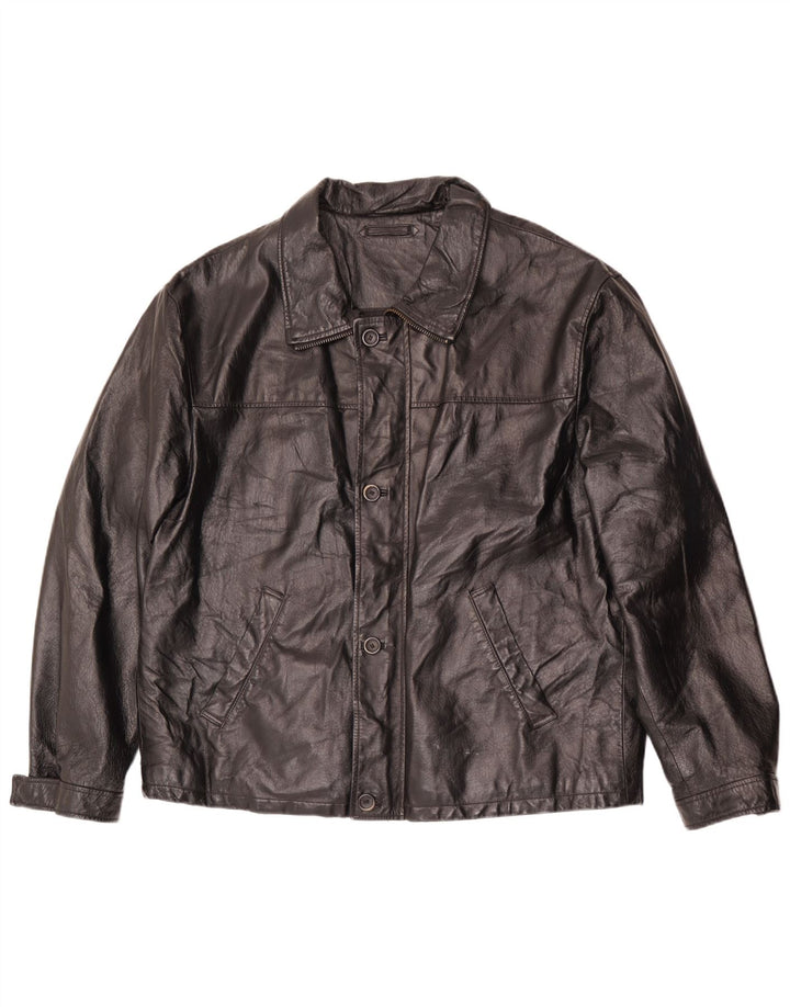 Giacca in pelle da uomo La Pelle IT 58 4XL Nera