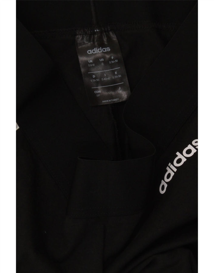 ADIDAS Womens Leggings UK 8/10 Small  Black Cotton Vintage Adidas and Second-Hand Adidas from Messina Hembry 