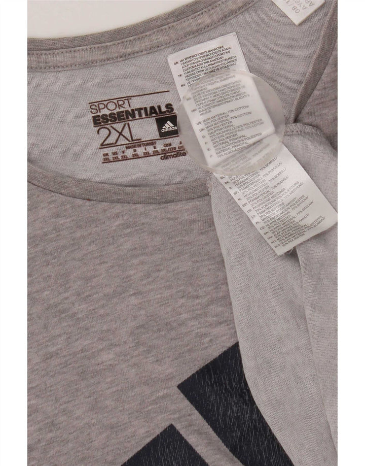 T-shirt grafica da uomo Adidas Top 2XL cotone grigio