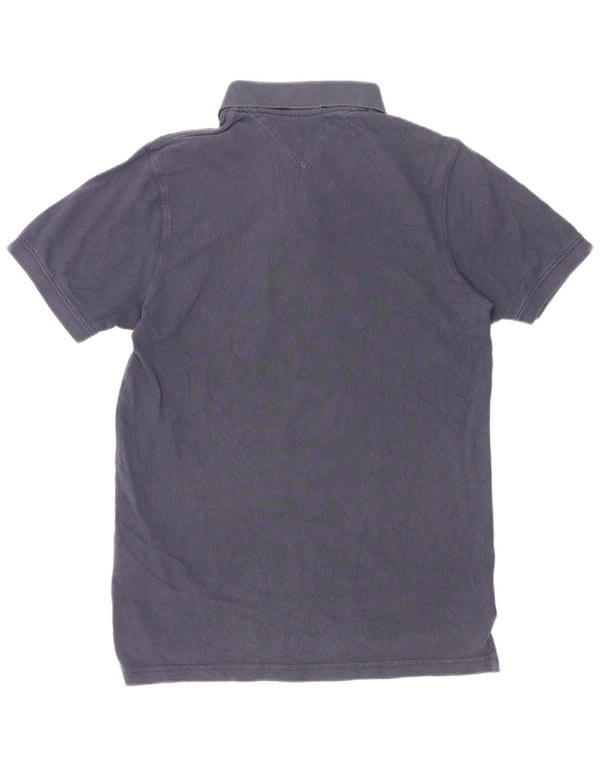 Polo da uomo Tommy Hilfiger media cotone blu navy