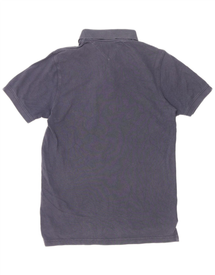 Polo da uomo Tommy Hilfiger media cotone blu navy