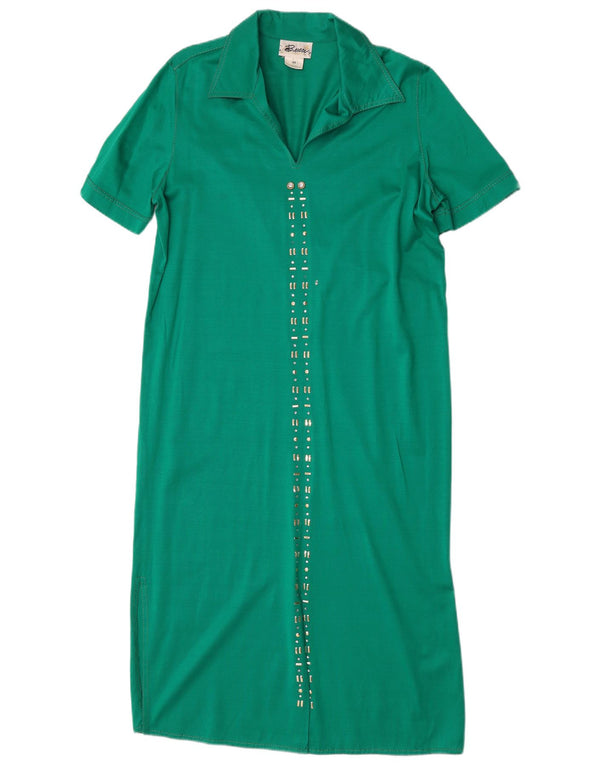 Bucci Womens Polo Dress IT 46 Large Green Cotton