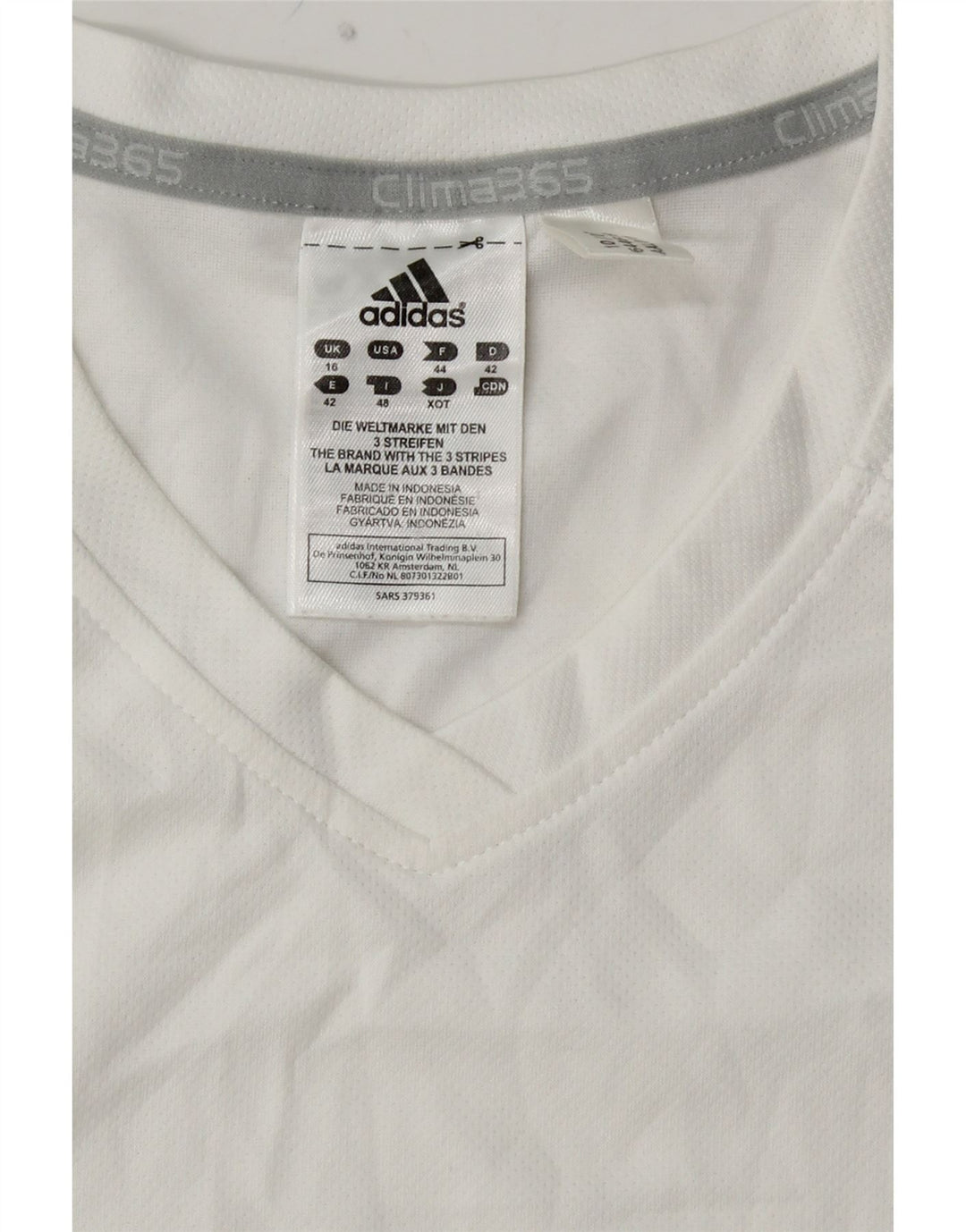 T-shirt ADIDAS da donna Clima 365 Top UK 16 Large White Colourblock