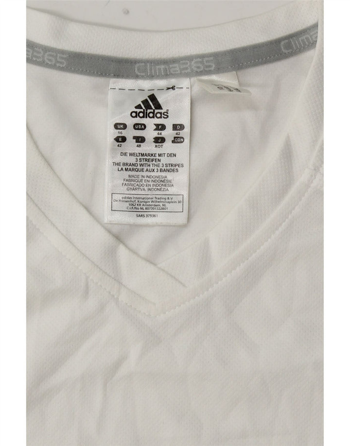 T-shirt ADIDAS da donna Clima 365 Top UK 16 Large White Colourblock