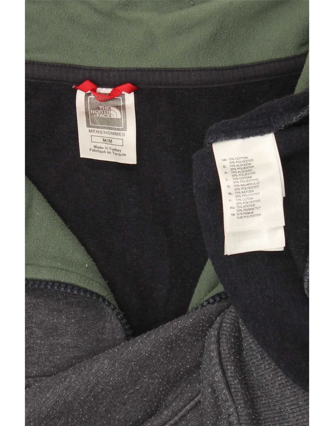 Felpa da uomo con zip e collo The North Face in cotone grigio medio