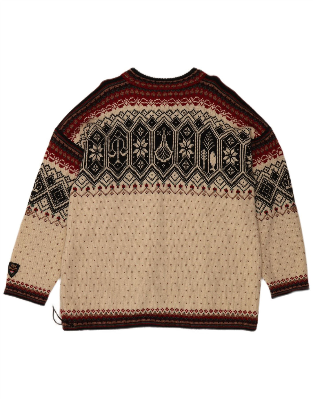 DALE OF NORWAY Maglione da uomo con zip e collo XL bianco sporco Fair Isle