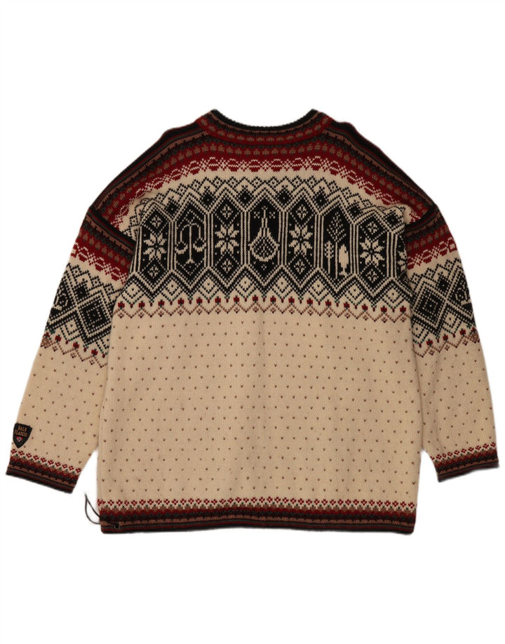 DALE OF NORWAY Maglione da uomo con zip e collo XL bianco sporco Fair Isle