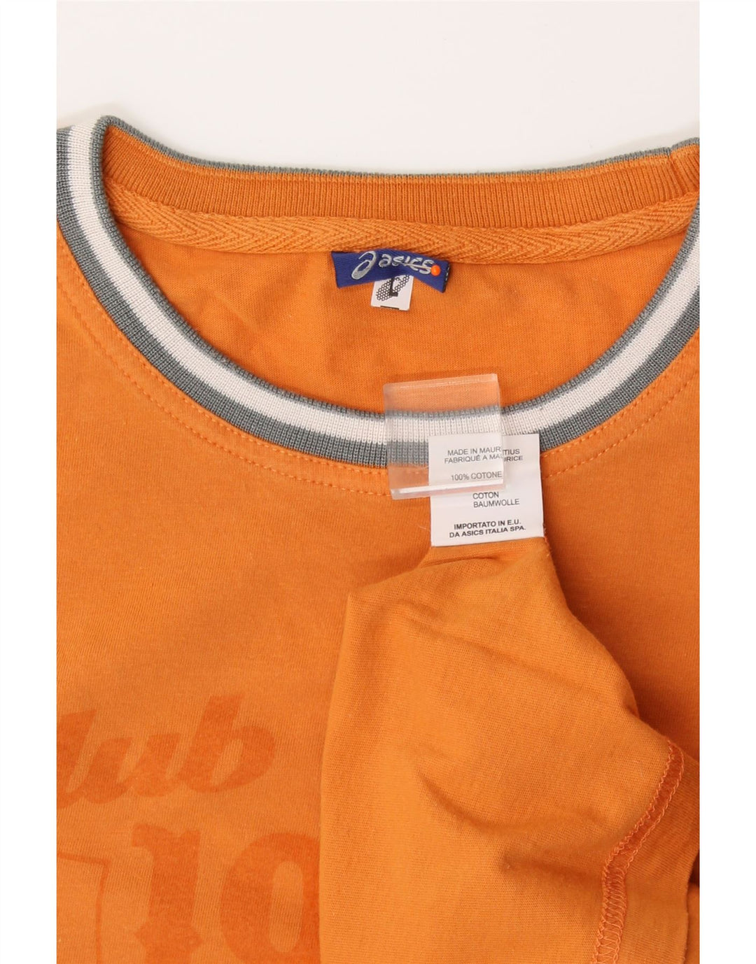 ASICS Mens Graphic T-Shirt Top Large Orange Cotton Vintage Asics and Second-Hand Asics from Messina Hembry 