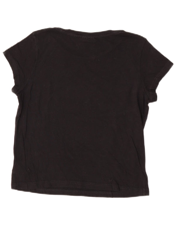 T-shirt grafica corta da donna Cheap Monday Top UK 12 cotone nero medio