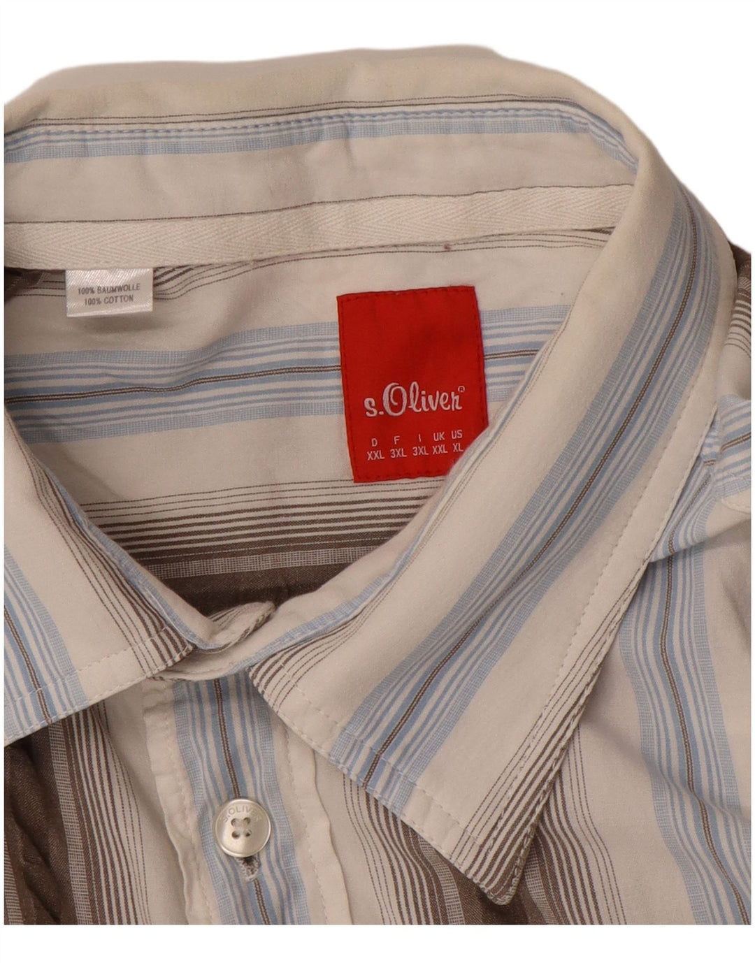 Camicia a maniche corte da uomo S.OLIVER 2XL Cotone a righe blu