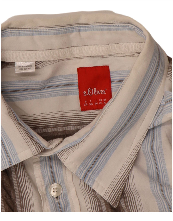 Camicia a maniche corte da uomo S.OLIVER 2XL Cotone a righe blu