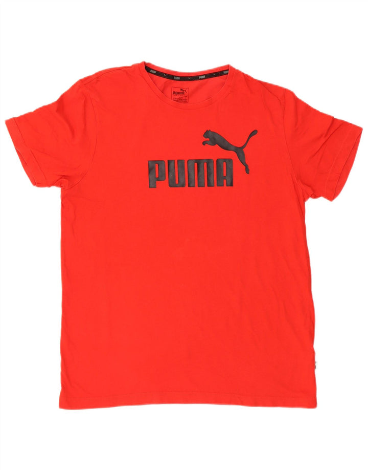T-shirt grafica da uomo Puma Top grande in cotone rosso