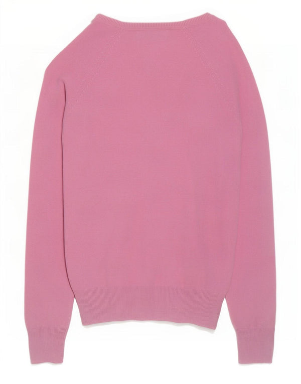 Zara Womens Cardigan Sweater UK 12 Medium Pink Cotton
