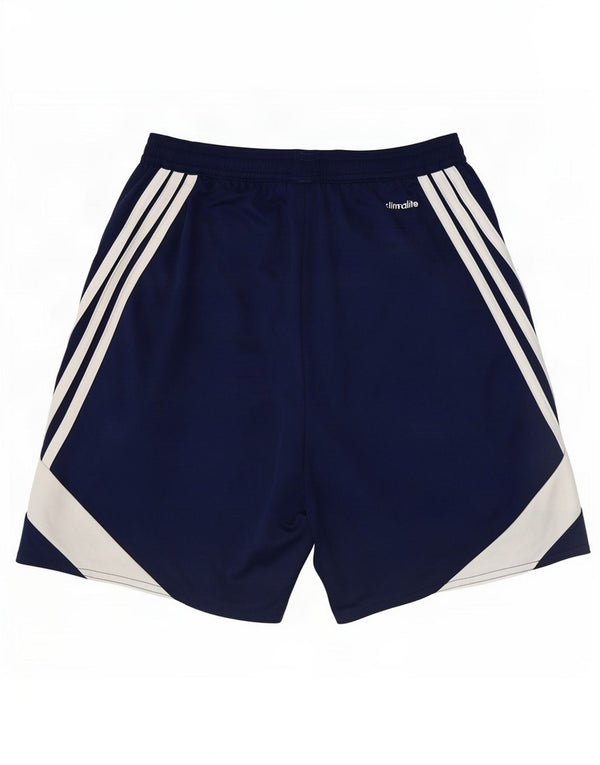 Pantaloncini sportivi Adidas Climalite da uomo piccoli in poliestere color block blu navy