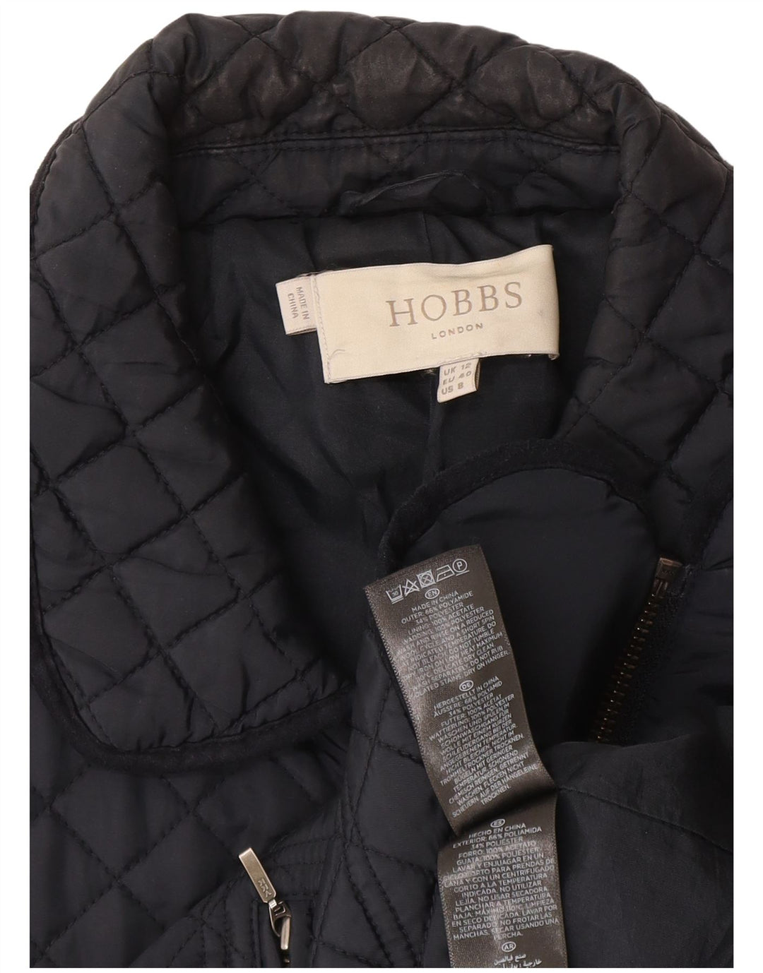 Giacca trapuntata da donna Hobbs UK 12 media blu navy in poliammide