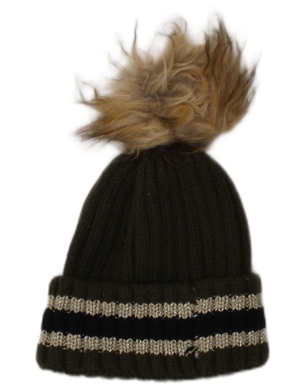 Cappello Bobble da donna in maglia Superdry Taglia unica a righe kaki invernale