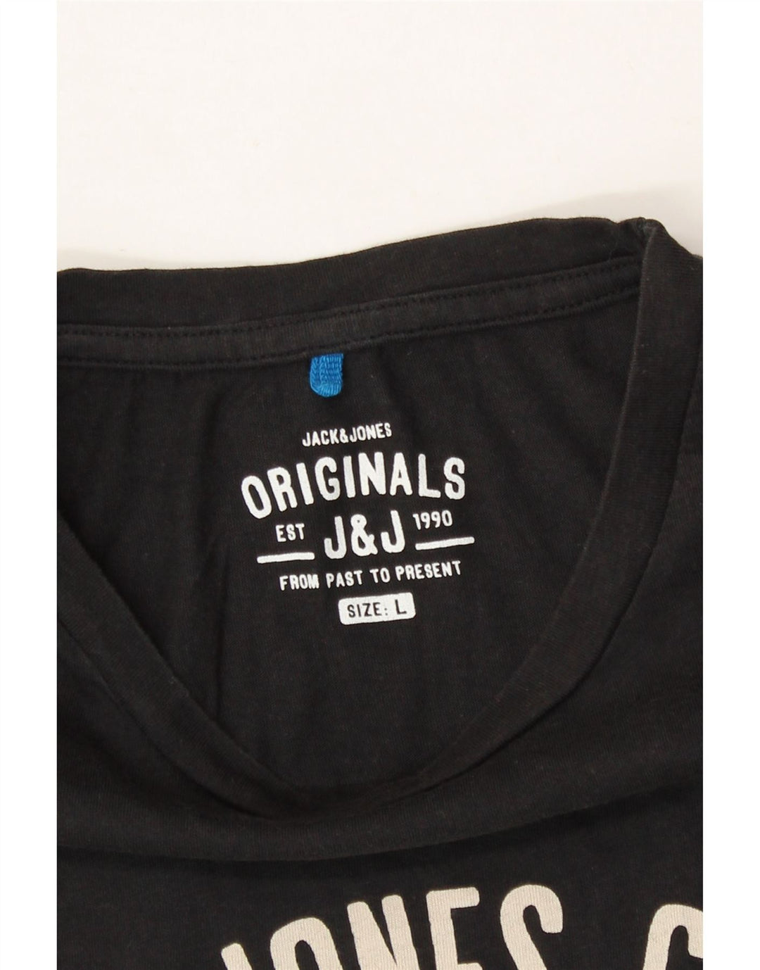 JACK & JONES Mens Graphic T-Shirt Top Large Black Cotton Vintage Jack & Jones and Second-Hand Jack & Jones from Messina Hembry 