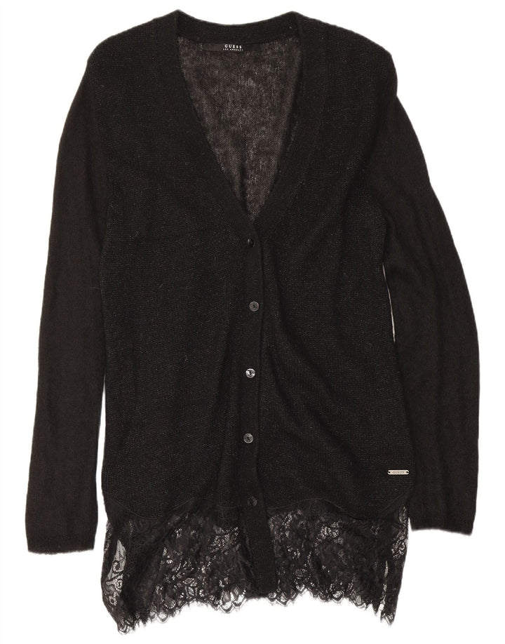 Maglione cardigan lungo da donna Guess UK 10 piccolo nero screziato