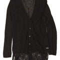 Maglione cardigan lungo da donna Guess UK 10 piccolo nero screziato