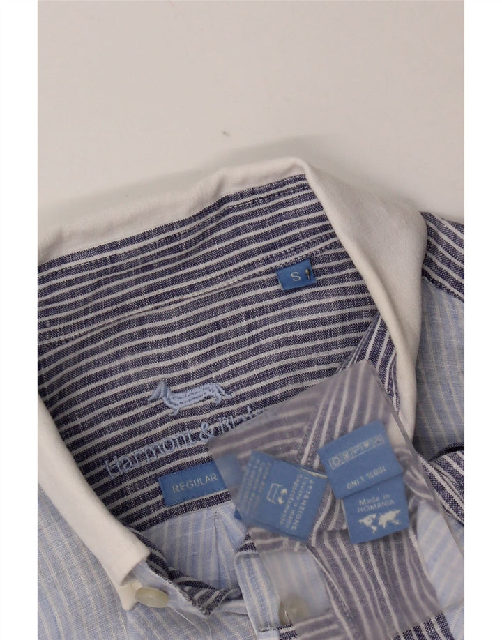 Camicia da uomo dalla vestibilità regolare Harmont & Blaine, piccola, in lino color block blu