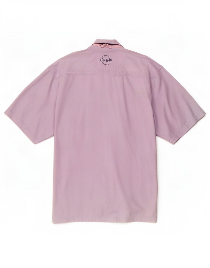 Crew Clothing Camicia pullover a maniche corte da uomo XL in cotone viola