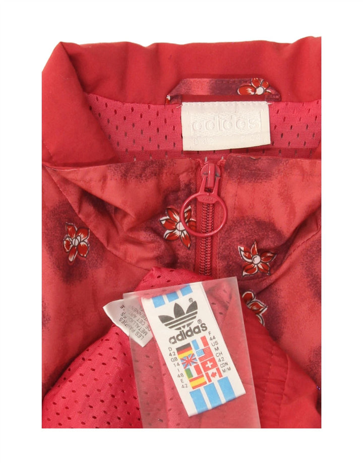 Giacca da ginnastica oversize da donna Adidas UK 14 grande rosso floreale