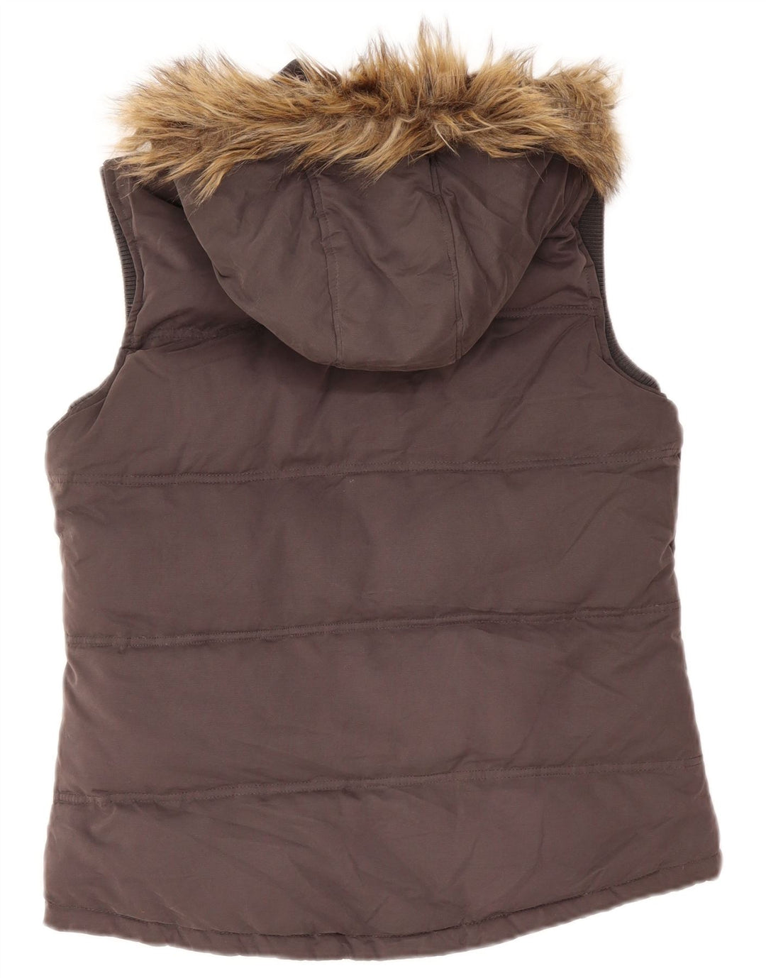 Gilet imbottito con cappuccio da donna Fat Face UK 14 Poliestere grigio medio
