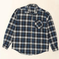 ZERMATT Mens Flannel Shirt Large Blue Check Cotton Vintage Zermatt and Second-Hand Zermatt from Messina Hembry 