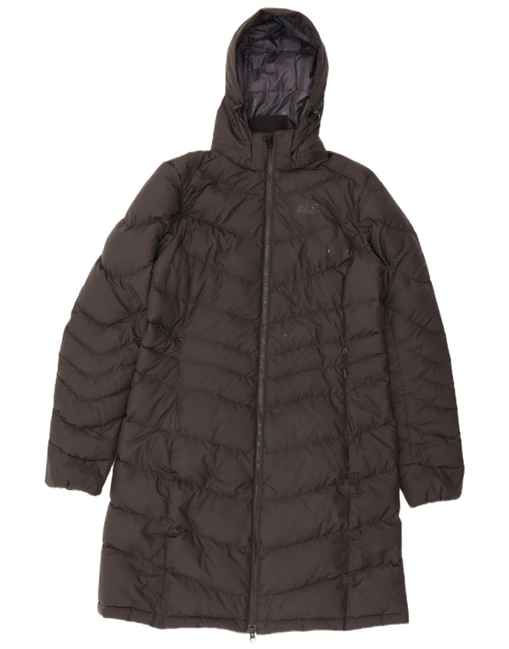 Cappotto imbottito con cappuccio da donna Jack Wolfskin UK 10/12 poliestere nero medio