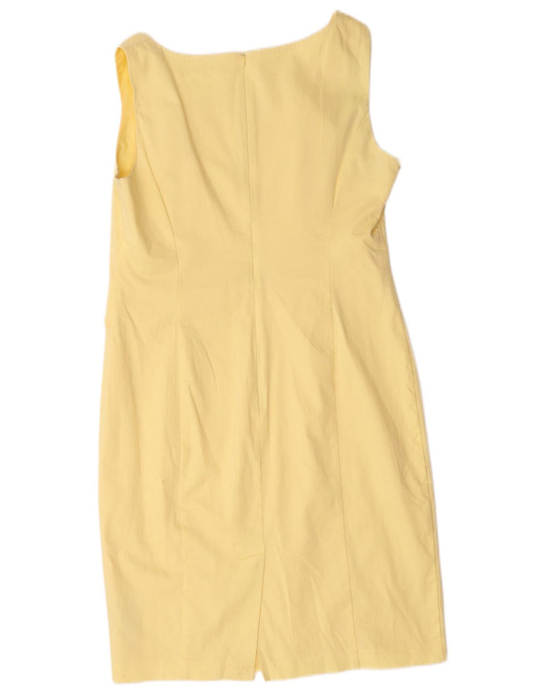 Abito tubino senza maniche Marks & Spencer da donna UK 14 grande cotone giallo