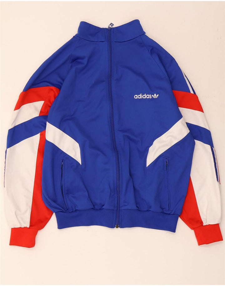Giacca da ginnastica da uomo Adidas Small Blue Colourblock in poliestere