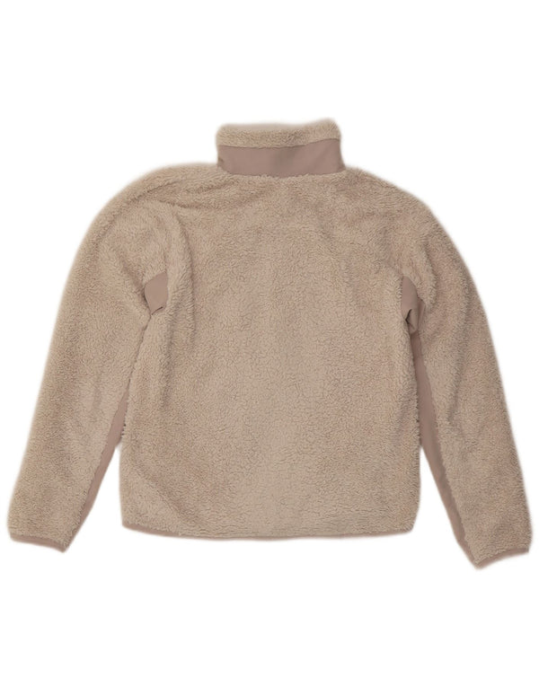 Giacca in pile oversize da donna NIKE UK 6 XS Poliestere color block beige