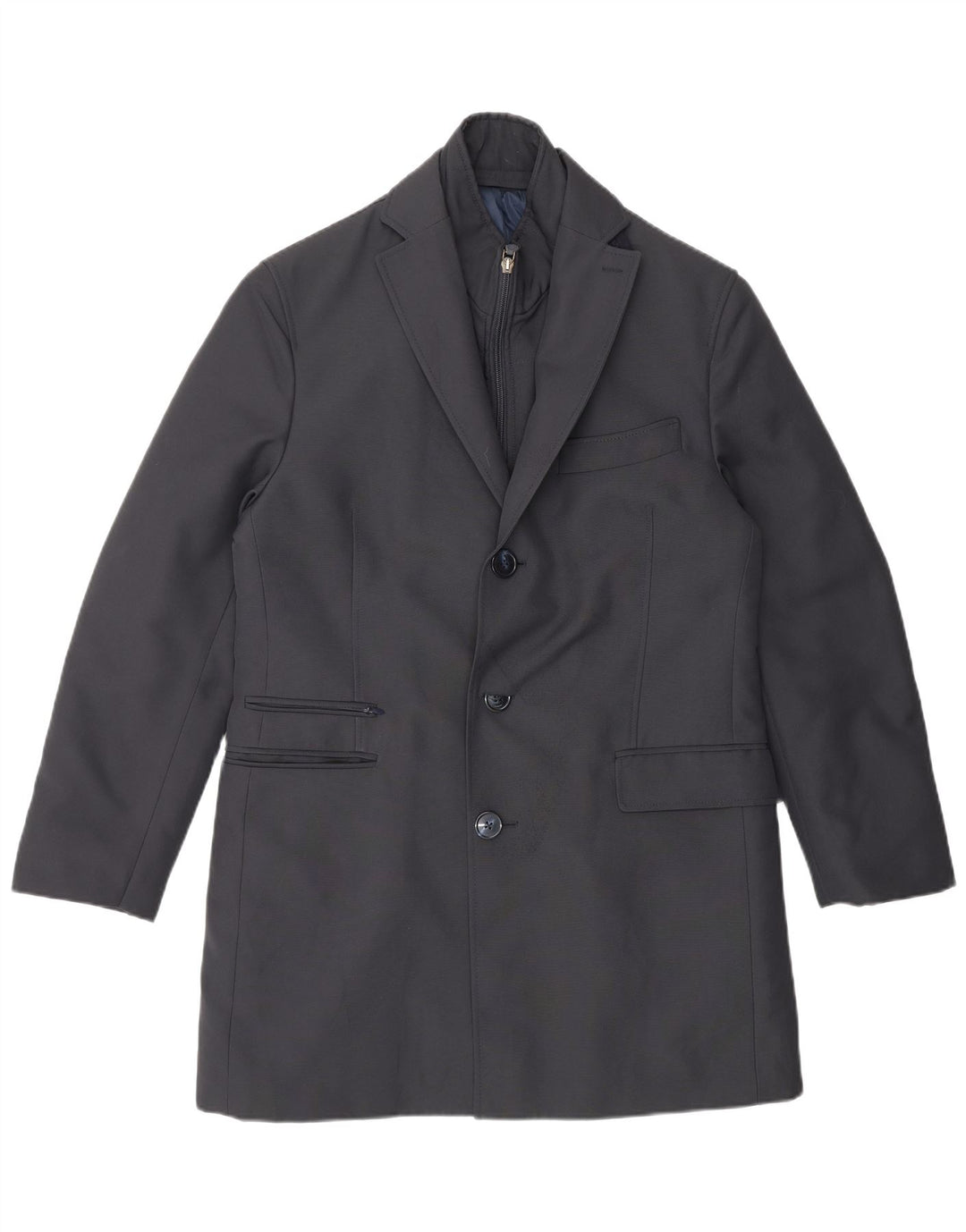 Giacca blazer a 3 bottoni lunga da uomo Angelico IT 46 Small Blu Navy