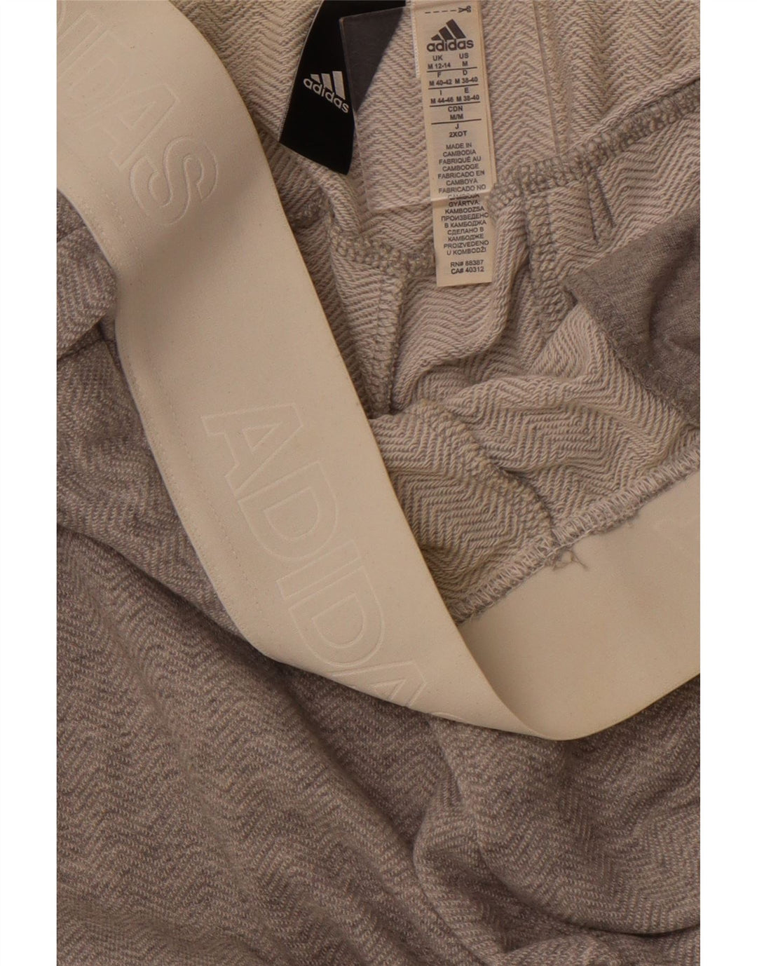 Pantaloni da tuta con grafica ADIDAS da donna UK 12/14 Chevron grigio medio