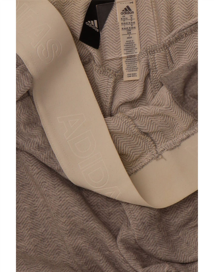 Pantaloni da tuta con grafica ADIDAS da donna UK 12/14 Chevron grigio medio
