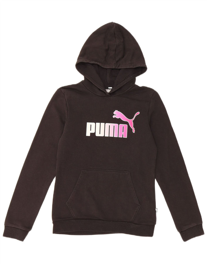 Felpa con cappuccio grafica PUMA per ragazze 13-14 anni in cotone nero