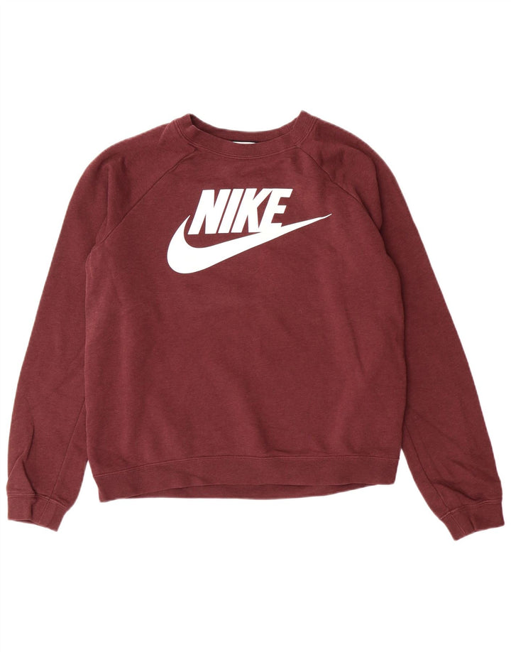 Felpa con grafica corta Nike da donna UK 10 piccola in cotone bordeaux