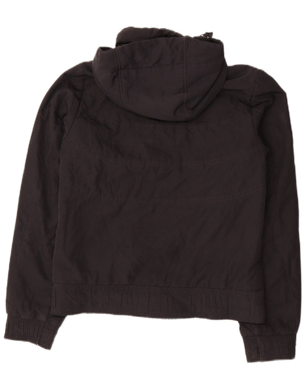 Giacca a vento con cappuccio da donna Nike UK 10 Small Nero Poliestere