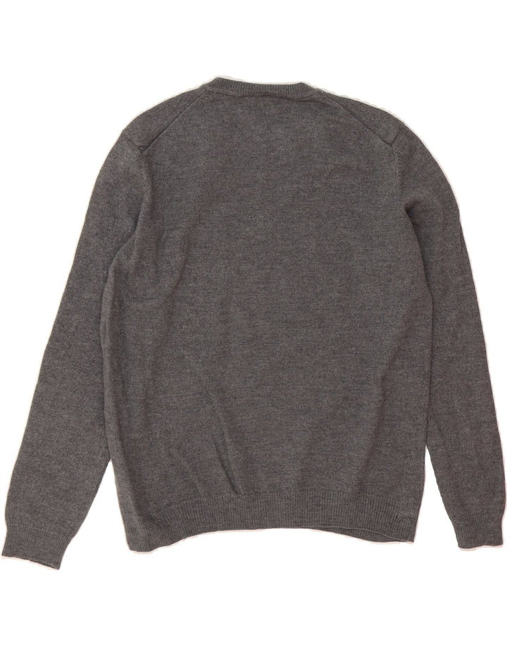 HUGO BOSS Womens V-Neck Jumper Sweater UK 16 Large Grey Wool Vintage Hugo Boss and Second-Hand Hugo Boss from Messina Hembry 