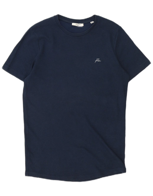Jack & Jones T-shirt da uomo Top in cotone maculato medio blu navy