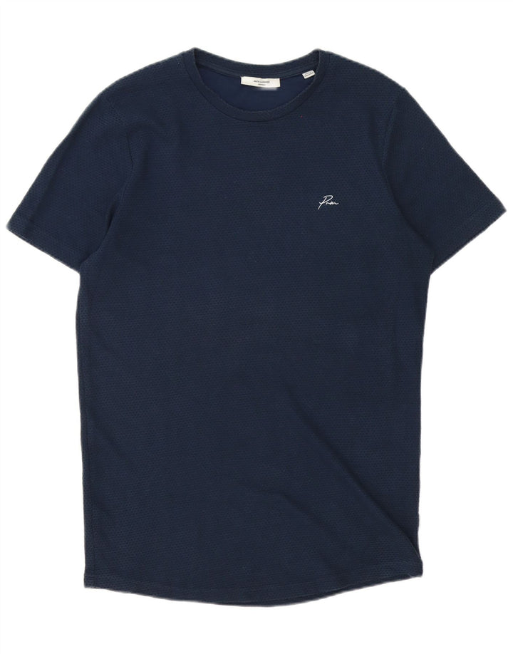 Jack & Jones T-shirt da uomo Top in cotone maculato medio blu navy
