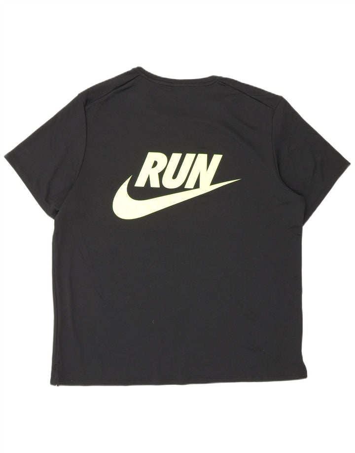 T-shirt grafica Nike Dri Fit da uomo, grande, in poliestere nero