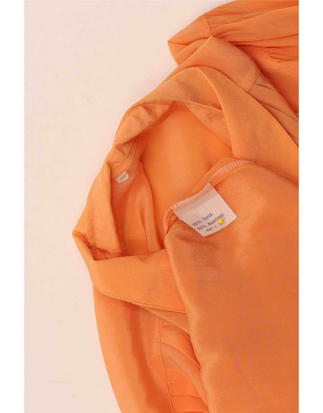 Camicetta da donna vintage dalla vestibilità comoda e trasparente, taglia EU 40, arancione medio