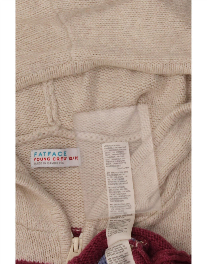 Maglione cardigan con cappuccio per ragazze FAT FACE 12-13 anni a righe multicolore