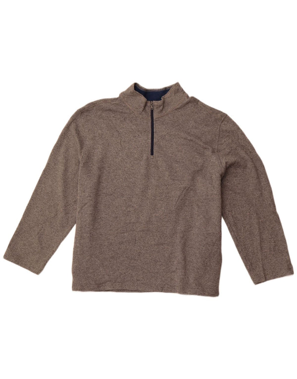 Maglione con cappuccio e zip da uomo con zip e collo IZOD 4XL poliestere grigio