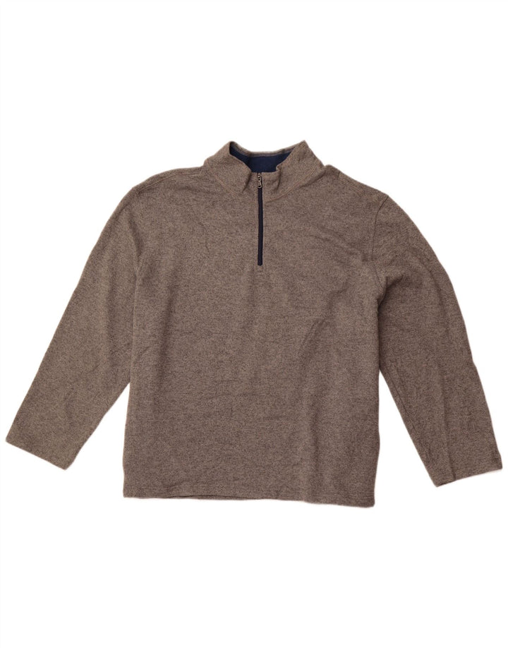 Maglione con cappuccio e zip da uomo con zip e collo IZOD 4XL poliestere grigio