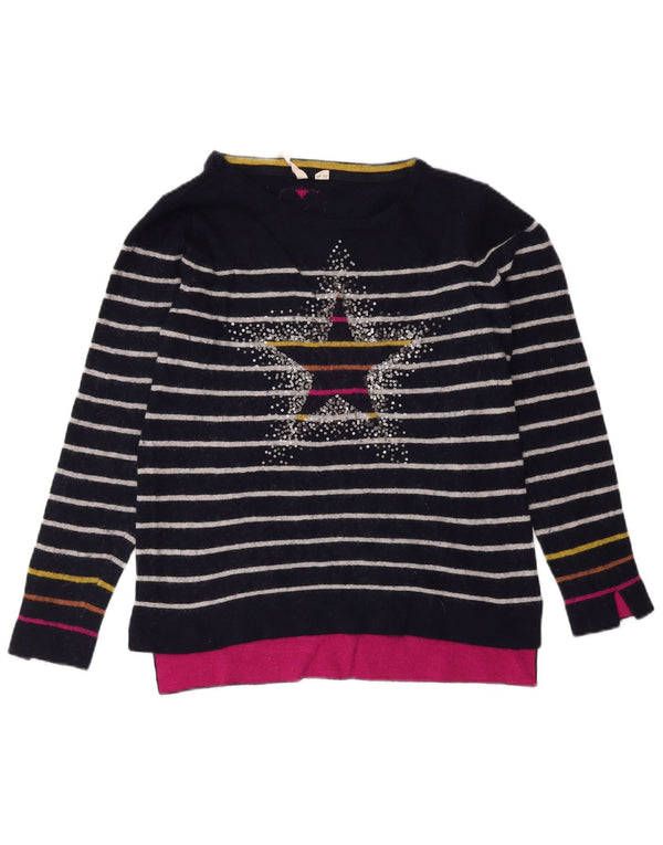 Maglione maglione con scollo a barca da uomo White Stuff UK 12 Medio a righe blu navy