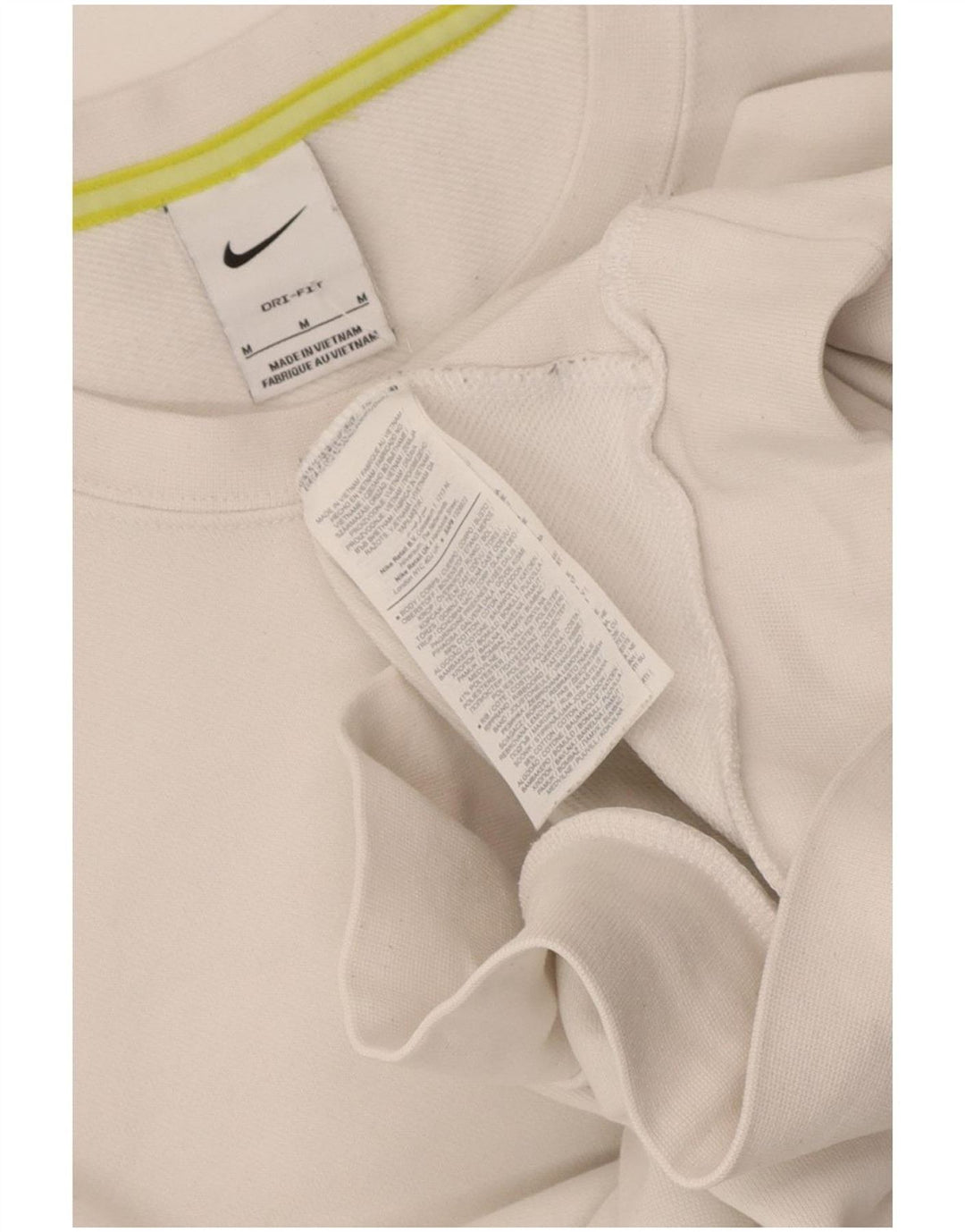 Felpa Nike Dri Fit da uomo in cotone bianco medio