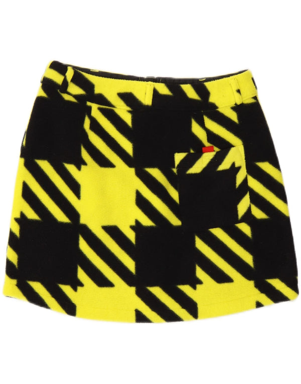 Minigonna da donna Adidas UK 10 piccola W27 pied de poule gialla