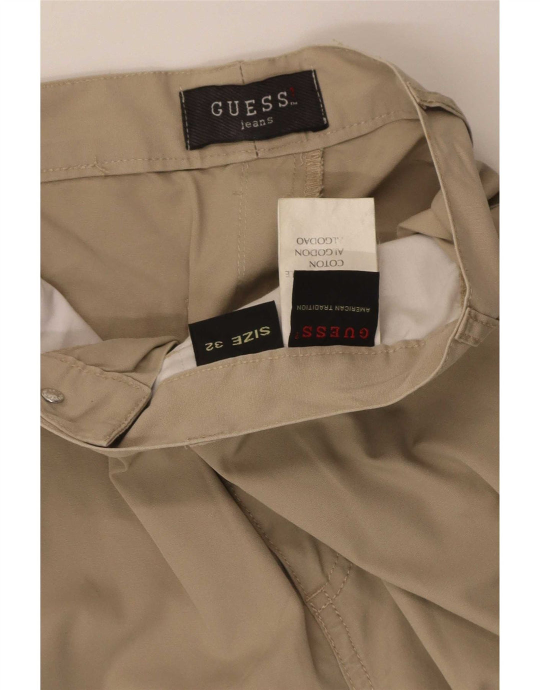 Pantaloni cargo dritti da uomo Guess W32 L30 in cotone beige